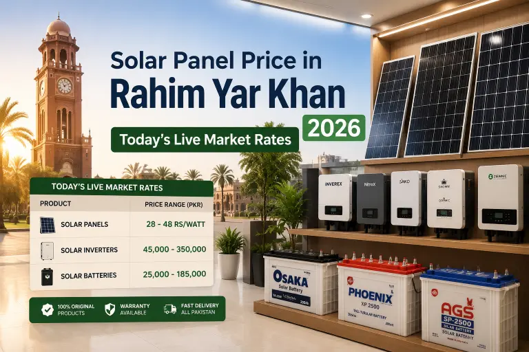 Solar panel price in Rahim Yar Khan Pakistan 2026