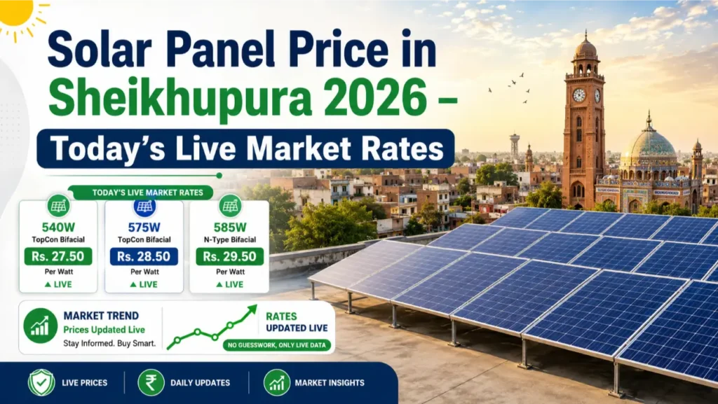 Solar panel price in Sheikhupura Pakistan 2026