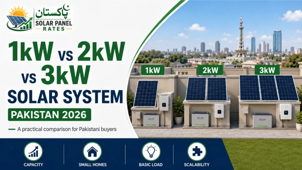 1kW vs 2kW vs 3kW solar system comparison Pakistan 2026