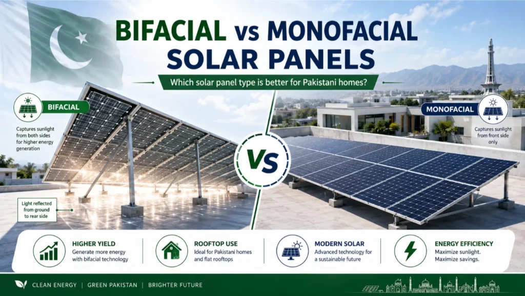 Bifacial vs Monofacial Solar Panels Pakistan
