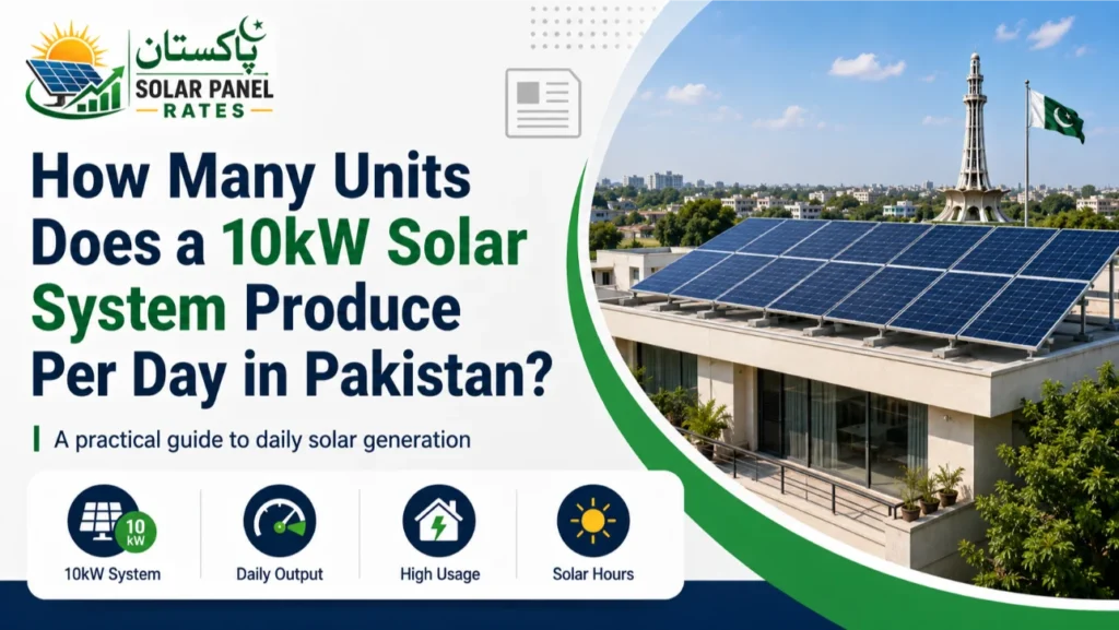10kW solar system daily units output Pakistan