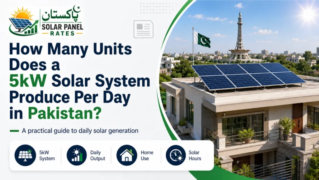 5kW solar system daily units output Pakistan