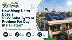 5kW solar system daily units output Pakistan