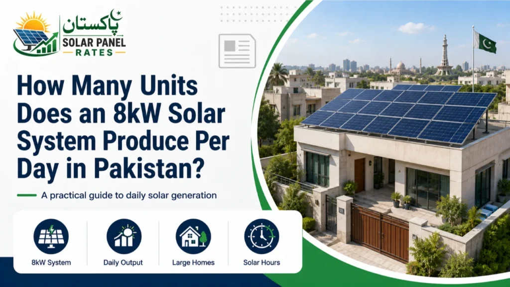 8kW solar system daily units output Pakistan