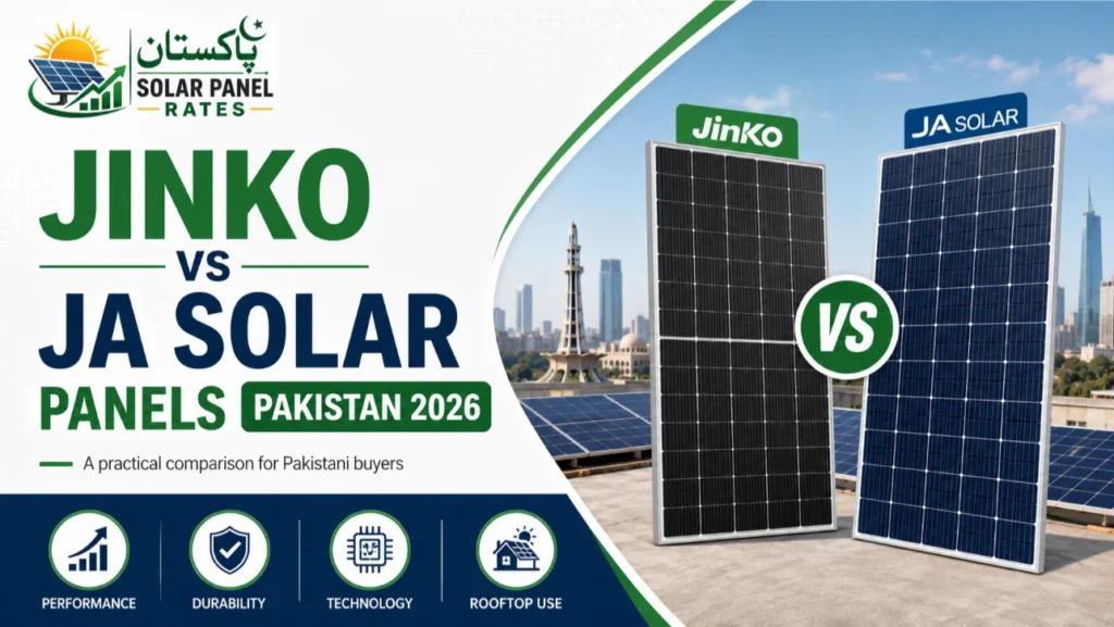 Jinko vs JA Solar panels comparison Pakistan 2026