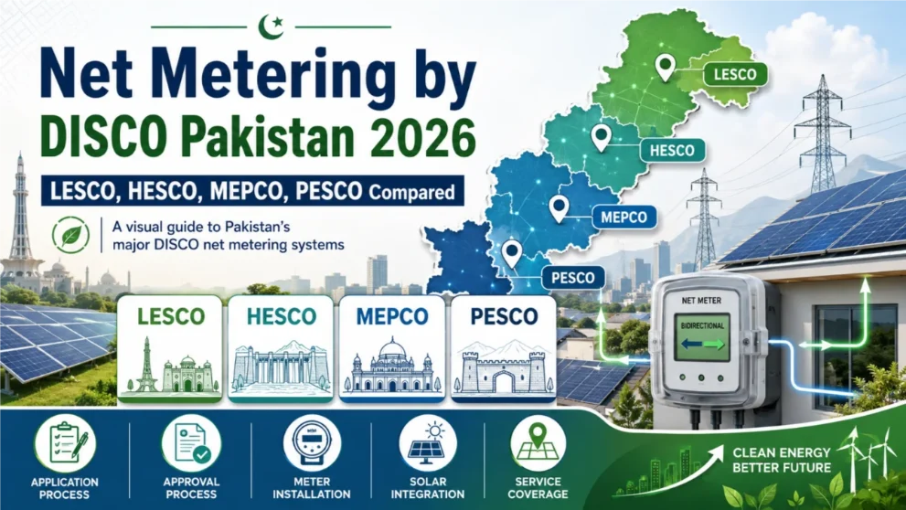 Comparison of Net Metering by DISCO Pakistan 2026 policies across major distribution companies.