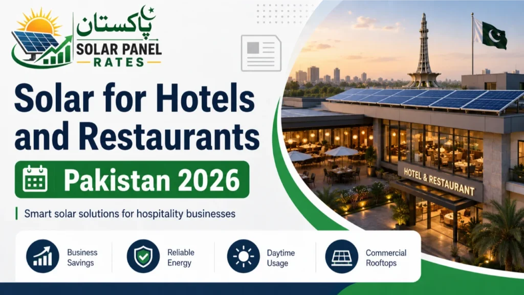 Solar panels for hotel restaurant Pakistan 2026