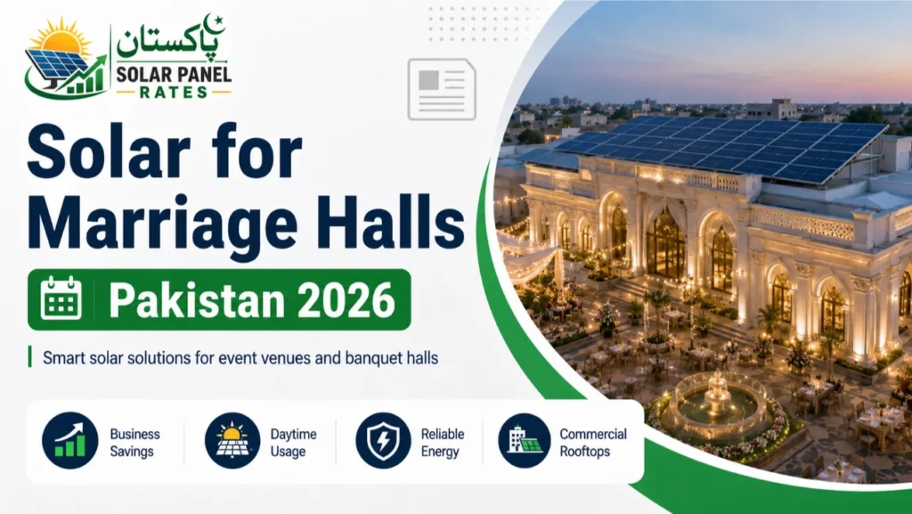 Solar panels for marriage halls banquet venue Pakistan 2026