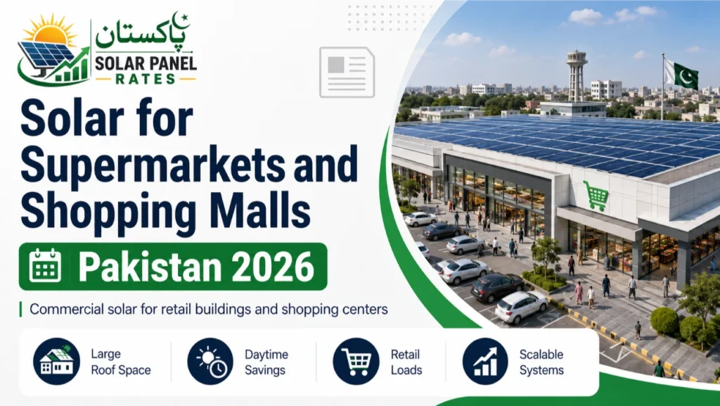 Solar panels for supermarket shopping mall Pakistan 2026